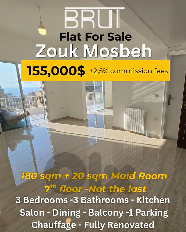 Amazing 180 sqm Apartment for sale in Zouk Mosbeh Adonis