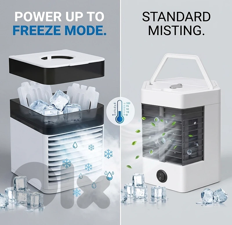 mini portable air cooler and ice fan