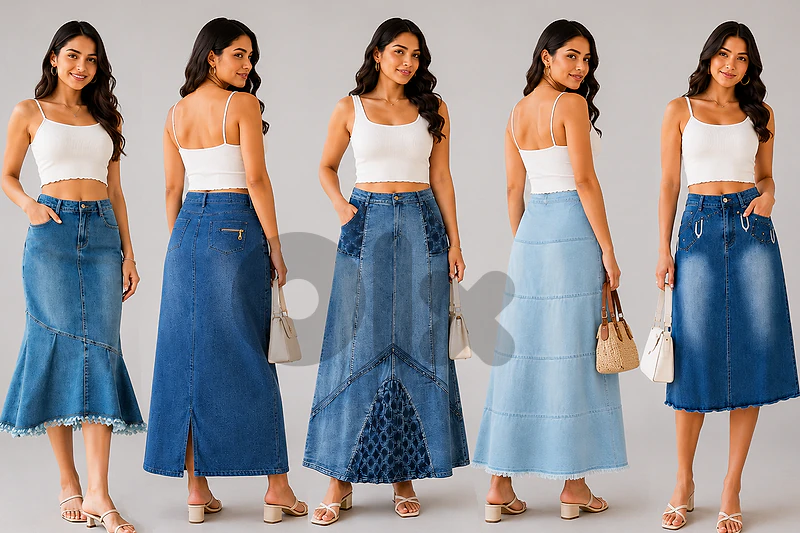 Denim MAXI Skirts from the finest European Brands