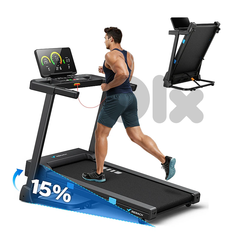 merach T12 Foldable Treadmill Pro with 15% Auto Incline