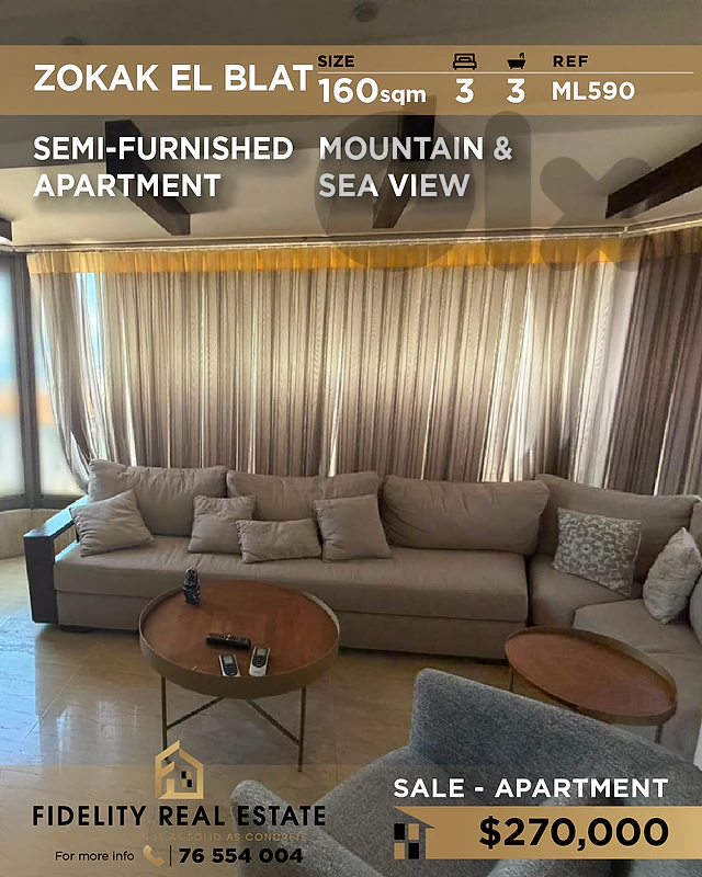 Apartment for sale in Zokak El Blat ML590 شقة  للبيع في زقاق البلاط