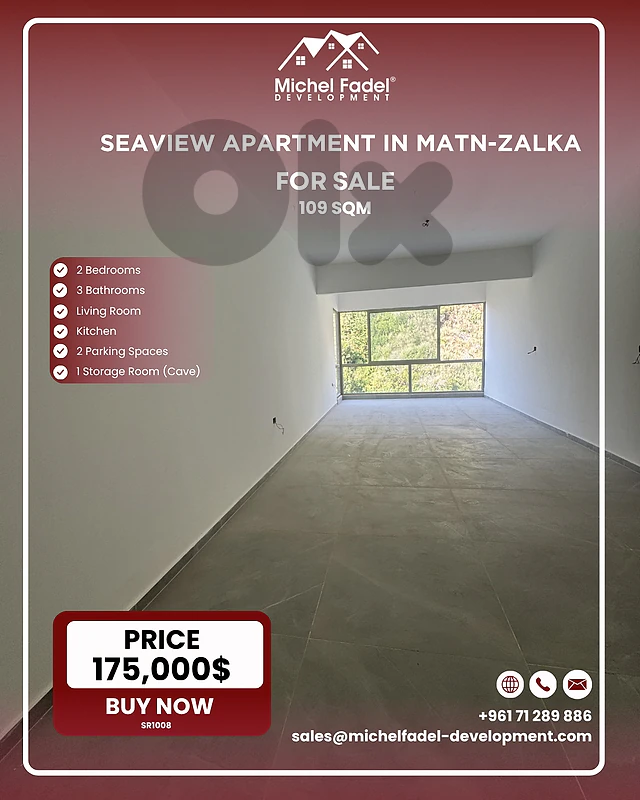 SR1008-Seaview Apartment for Sale in Zalka/شقة للبيع في الزلقا