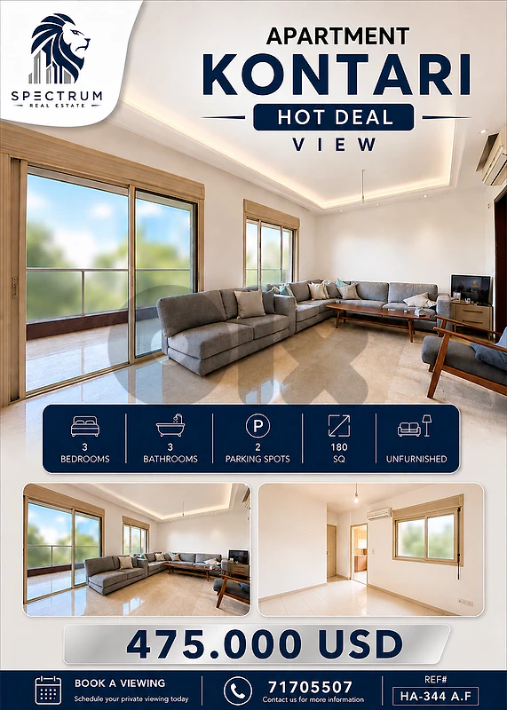 HOT DEAL ! APT IN KONTARI PRIME | 180SQ | 3 BEDROOMS | HA-344 (A.F)