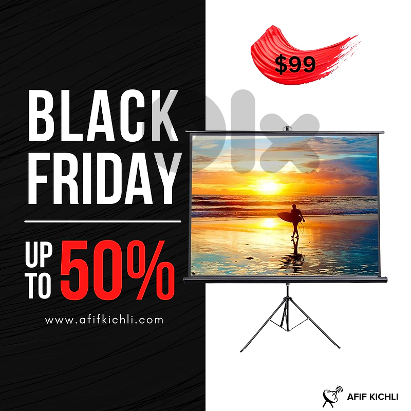 Tripod screen 100 inch