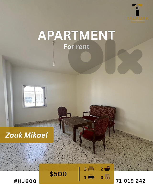 Apartment for Rent in Zouk Mikael Keserouan
