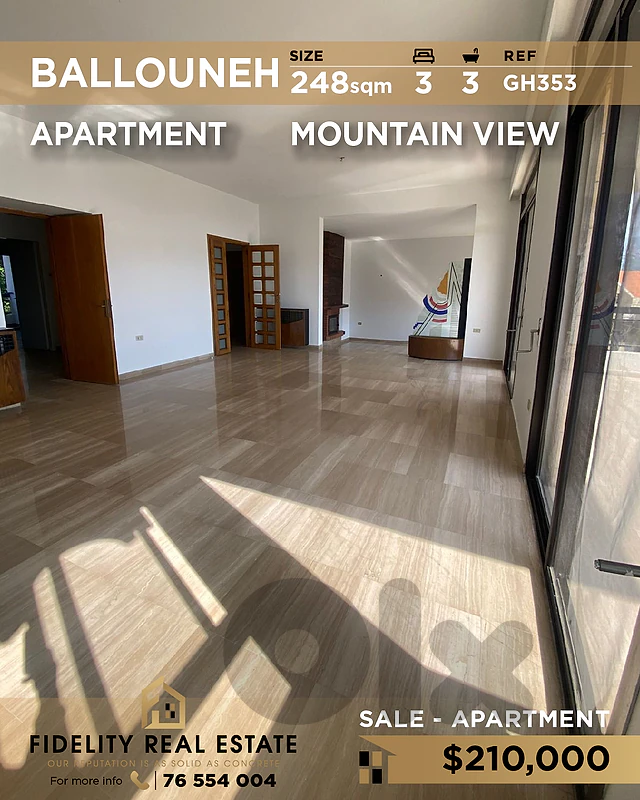 Apartment for sale in Ballouneh GH353 شقة للبيع في بلونه