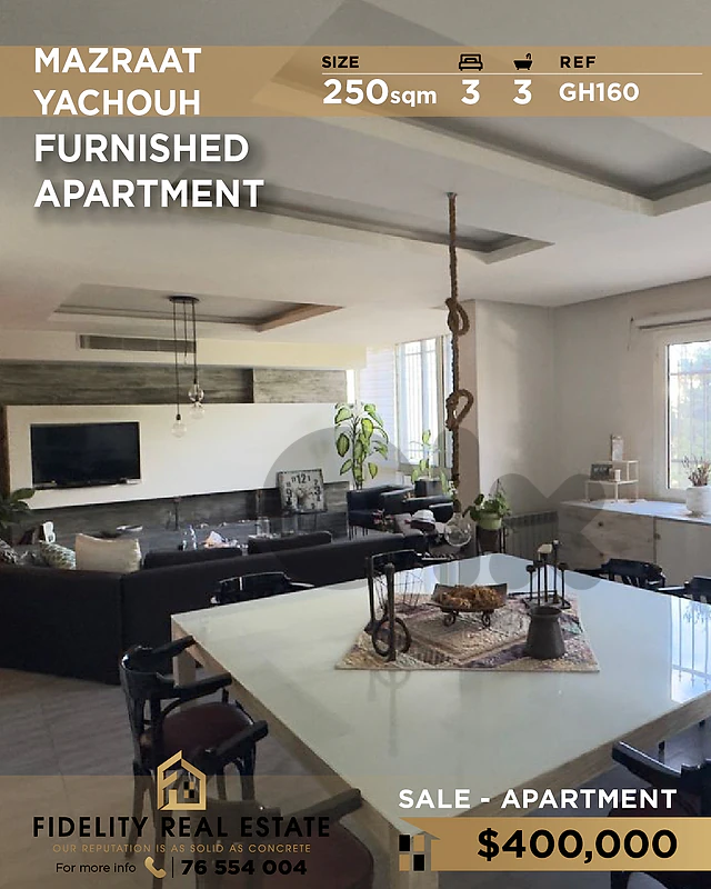 Apartment for sale in Mazraat Yachouh GH160 شقة  للبيع في مزرعة يشوع