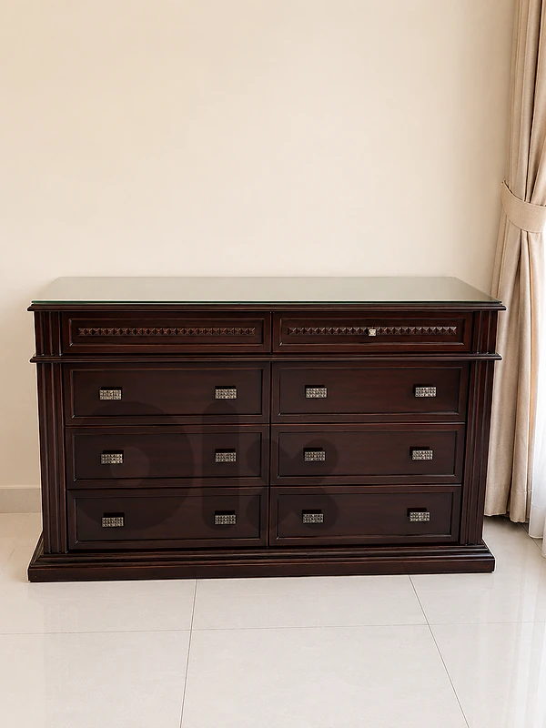 Dark Wood Queen Bedroom Set with Mattress – Daher Product