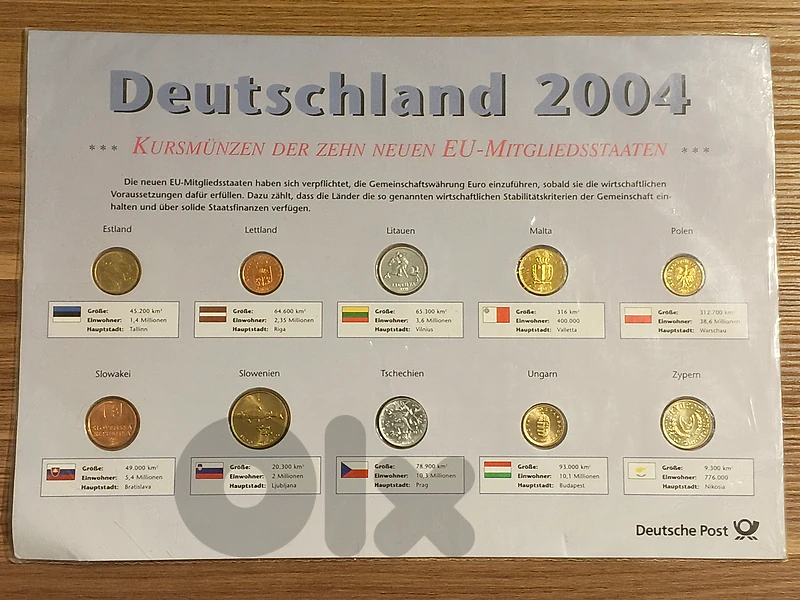 collector's sheet, titled "Deutschland ورقة طوابع وعملات تذكارية