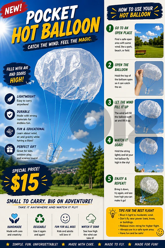 Pocket Hot Balloon™ – Catch the Wind, Feel the Magic!