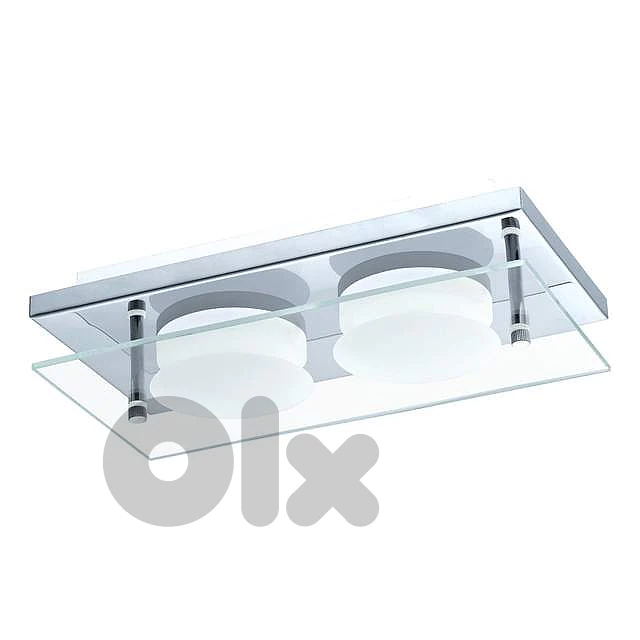 EGLO Abiola 2‑LED Ceiling Light – Compact Chrome & Glass