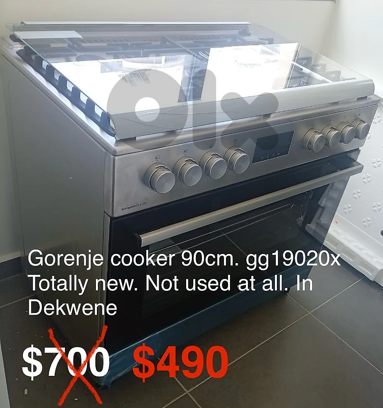 Gas Gorenje 90cm not used at all. $490 instead of $700. Under warranty