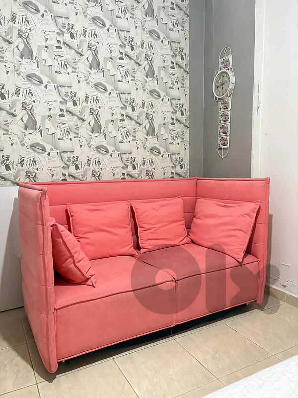 Modern Pink Two-Seater Sofa (163x90cm)