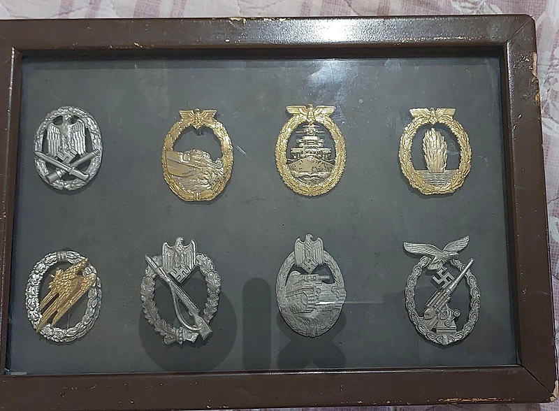 Set of Eight Nazi German Pins of WWII