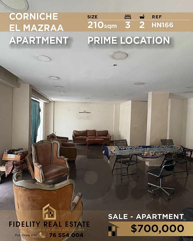 Apartment for sale in Corniche El Mazraa HN166 شقة للبيع
