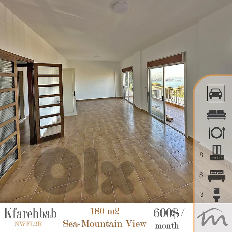 Kfarehbeb | 3 Bedroom Apartment | Open Sea-Mountain View | 3 Balconies