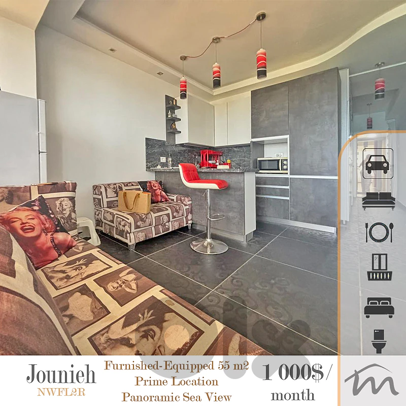 Jounieh | Furnished 1 Bedroom Apartment | Open Sea View | Prime Rental