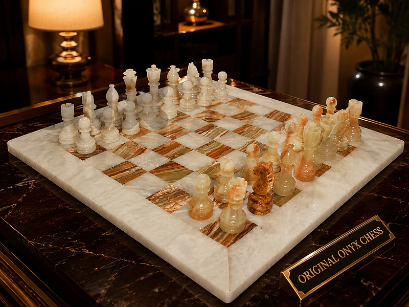 Original Natural Onyx Chess 40×40cm