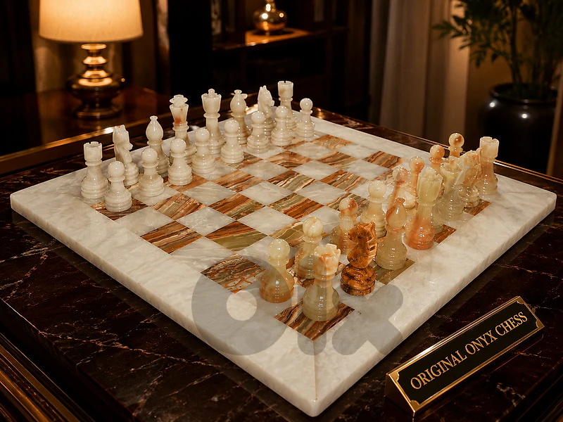 Original Natural Onyx Chess Board Game