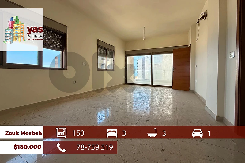 Zouk mosbeh 150m2 | Well Lighted | Prime Location | Calm Area | EH