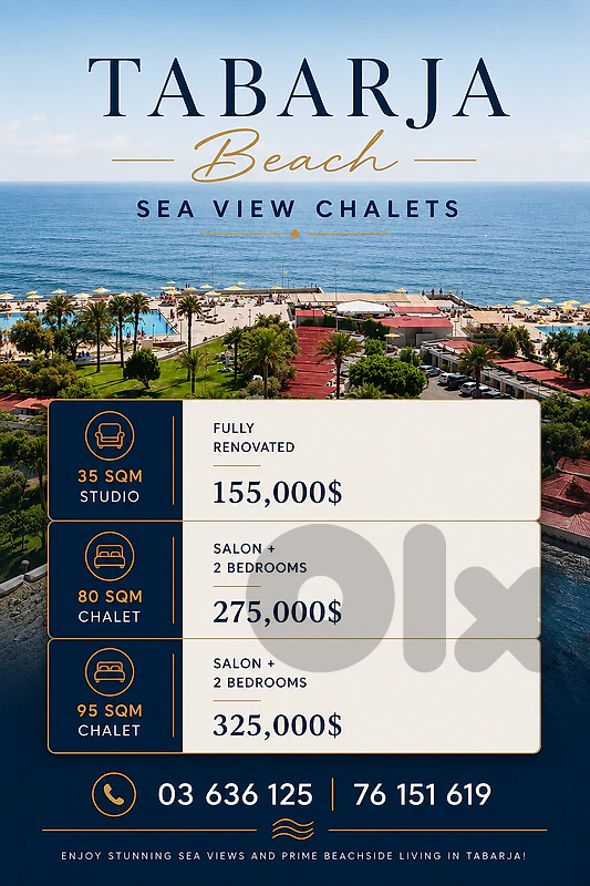 Tabarja Beach Hot offers / open sea view!