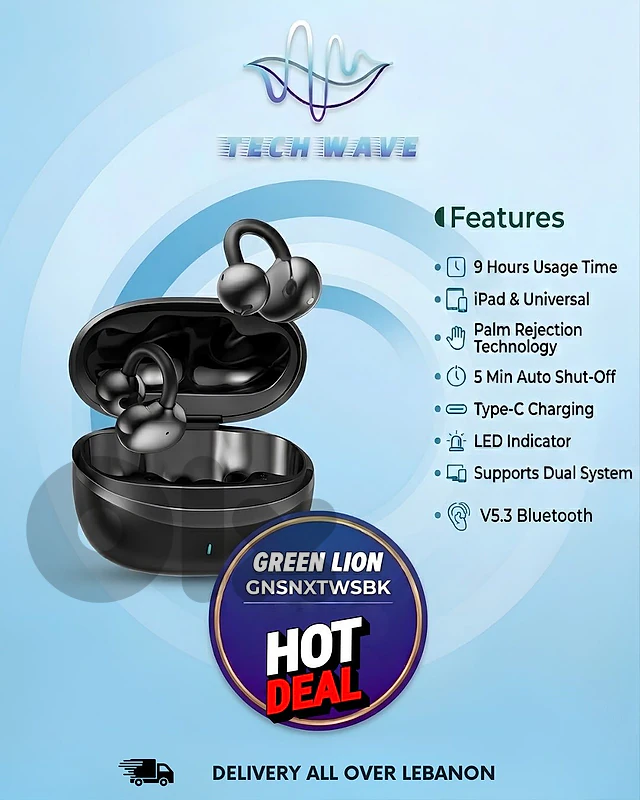Green lion earbuds on Clip