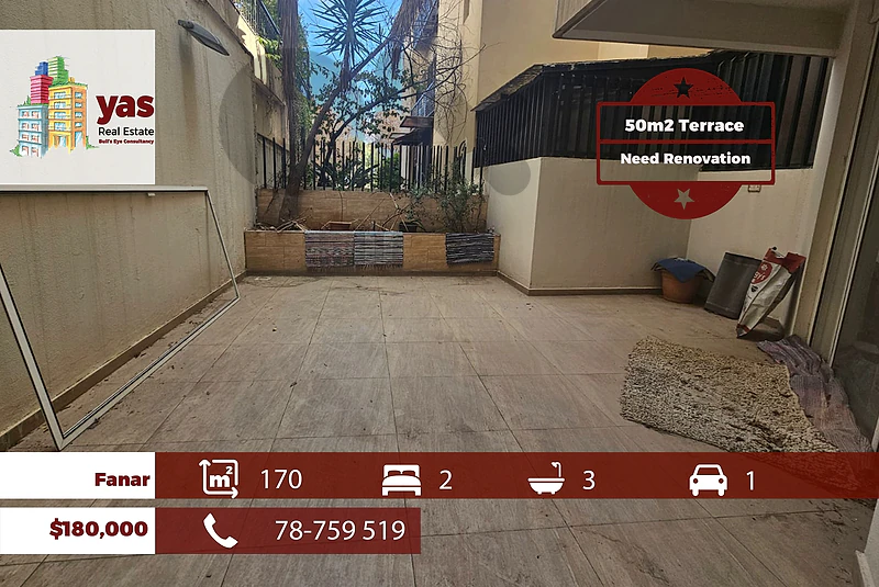 Fanar 170m2 | 50m2 Terrace | Calm Area | Need Renovation | OH