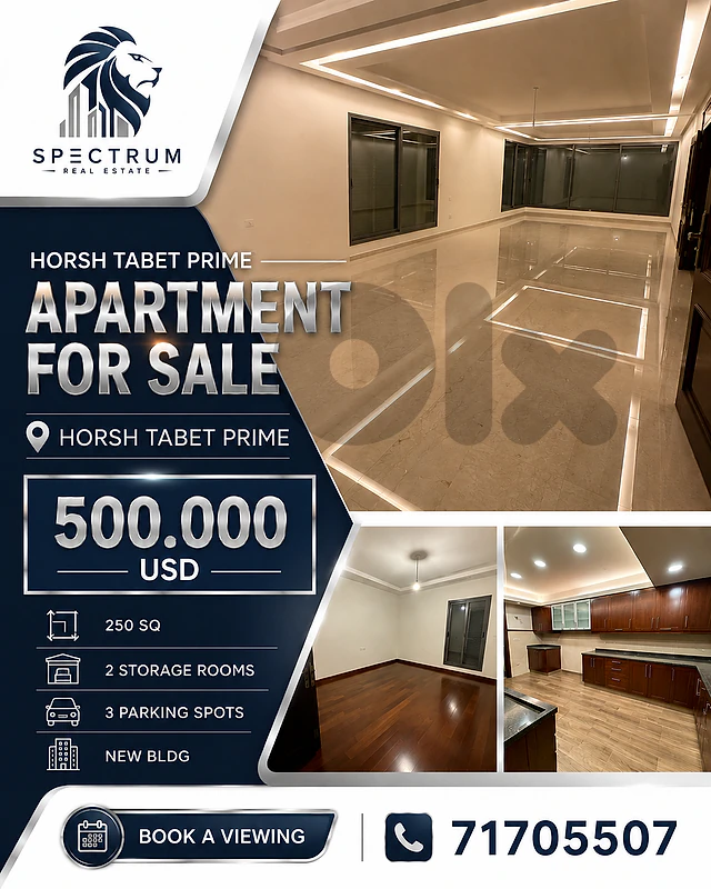 BRAND NEW APARTMENT IN HORSH TABET PRIME (250Sq) 3 BEROOMS, (HT-198)