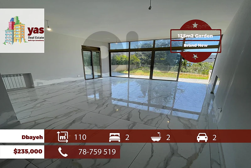 Dbayeh 110m2 | 125m2 Garden | Brand New | Prime location | OH