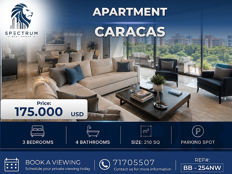 HOT DEAL !! APARTMENT IN CARACAS PRIME (210SQ) 3 BEDROOMS , (AM-317)