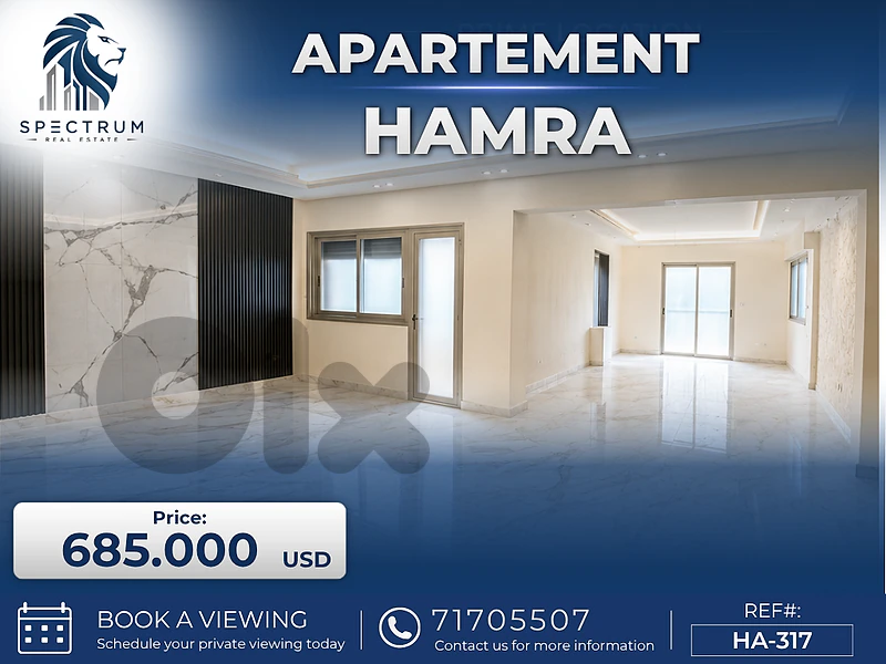 SPACIOUS APARTMENT IN HAMRA PRIME | 320SQ | 3 MASTER BEDS | HA-317