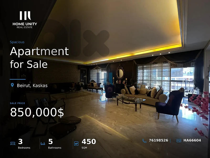 3-bedroom apartment for sale in Kaskas, Beirut