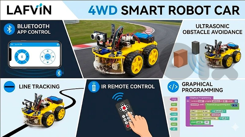4wd smart robot car lafvin
