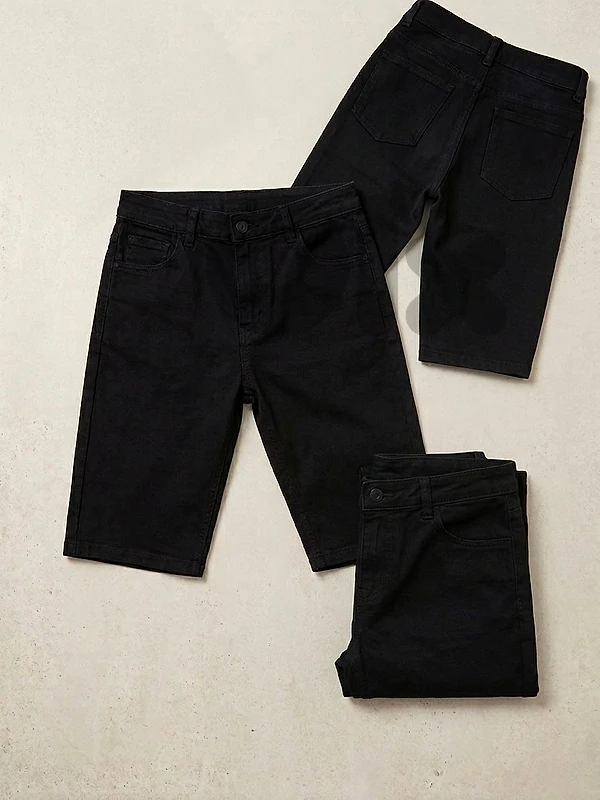 Black Denim Shorts Kids 9-11 years