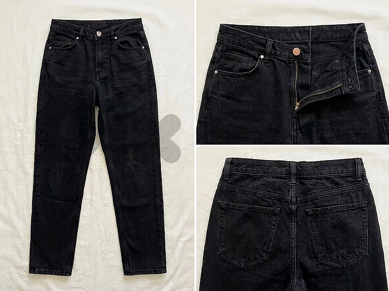 Classic Black Denim Straight-Leg Jeans (Size 27)