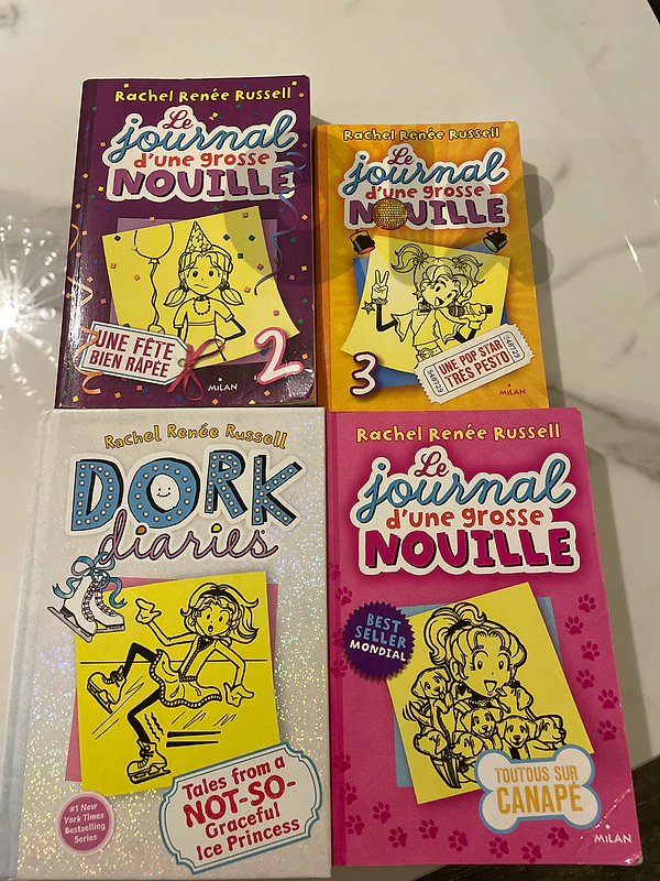 4 french books (dork diaries)