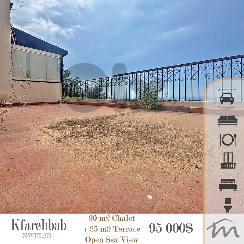 Kfarehbab | 1 Bedroom Flat + 25m² Terrace | Open Sea & Mountain View Kfarehbab | 1 Bedroom Flat + 25m² Terrace | Open Sea & Mountain View