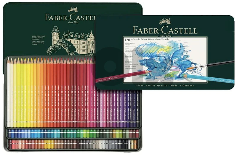 Metal Tin Of 120 Albrecht Dürer Artists Watercolour Pencils