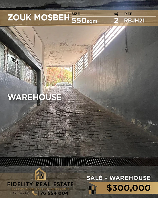 Warehouse for sale in Zouk Mosbeh RBJH21 مستودع  للبيع في زوق مصبح