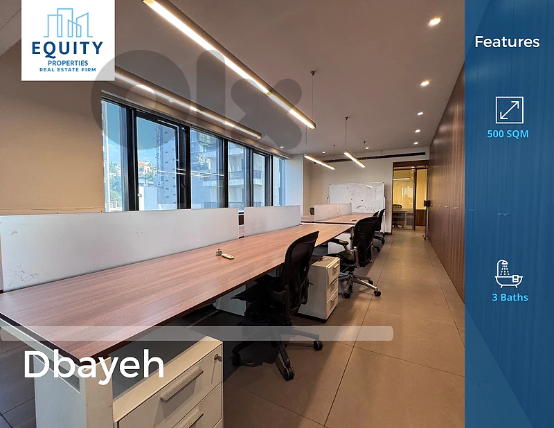 Fully Equipped 500 SQM Office For Rent In Dbayeh #RH49043