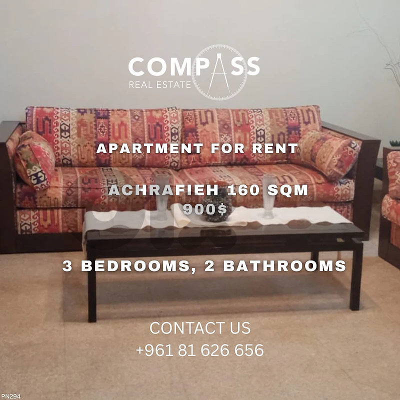 Furnished apartment in Achrafieh 160sqm