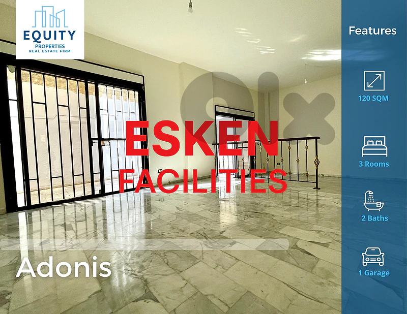 120 SQM Apartment With 60 Terrace For Sale In Adonis #RK49627