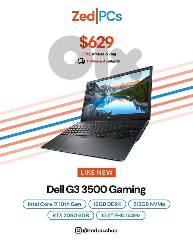 Dell G3 3500 Gaming Laptop i7-10750H - RTX 2060