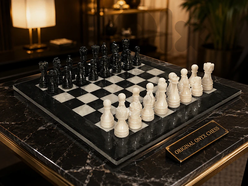 Original Natural Onyx Chess 40×40cm