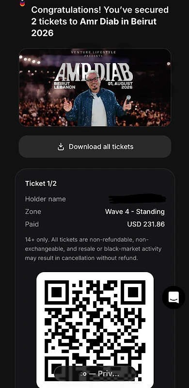 Amr Diab Tickets Beirut Lebanon