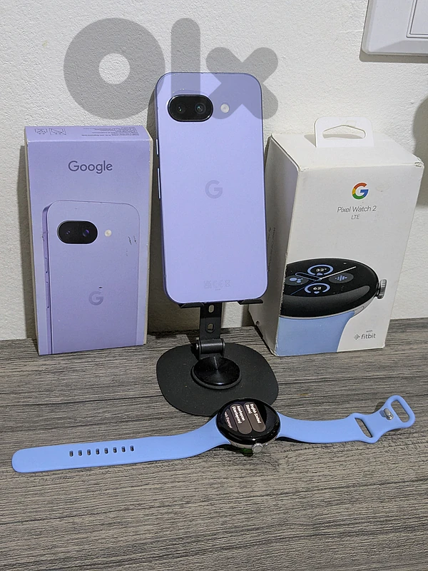 Google pixel 9 A 
128GB
Battery 100%
Pixel Watch 2 
Battery 100%