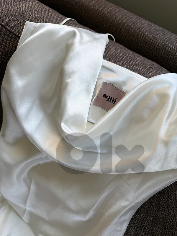 Aqui - White Satin Dress
