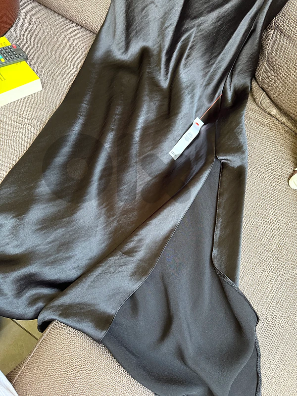 Black satin dress