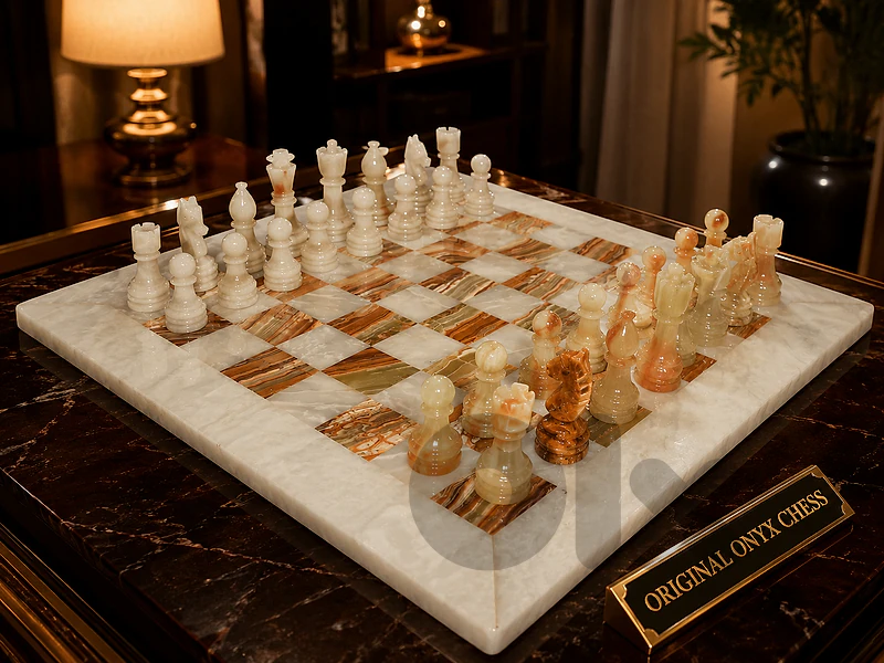 Original Natural Onyx Chess 40×40cm