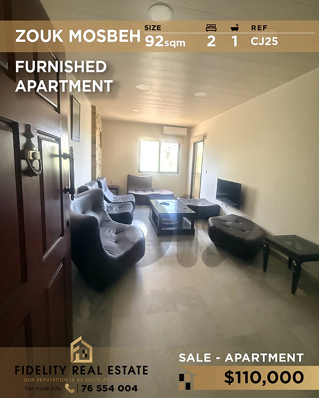 Apartment for sale in Zouk Mosbeh CJ25 شقة  للبيع في  زوق مصبح